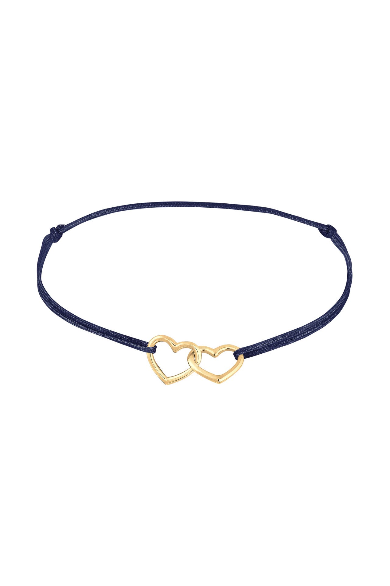 ELLI Armband Herz Nylon Bändchen 925 Sterling Silber Gold, Bild 1