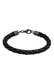 Armband Herren Leder Geflochten Rund Karabiner 925 Silber Schwarz