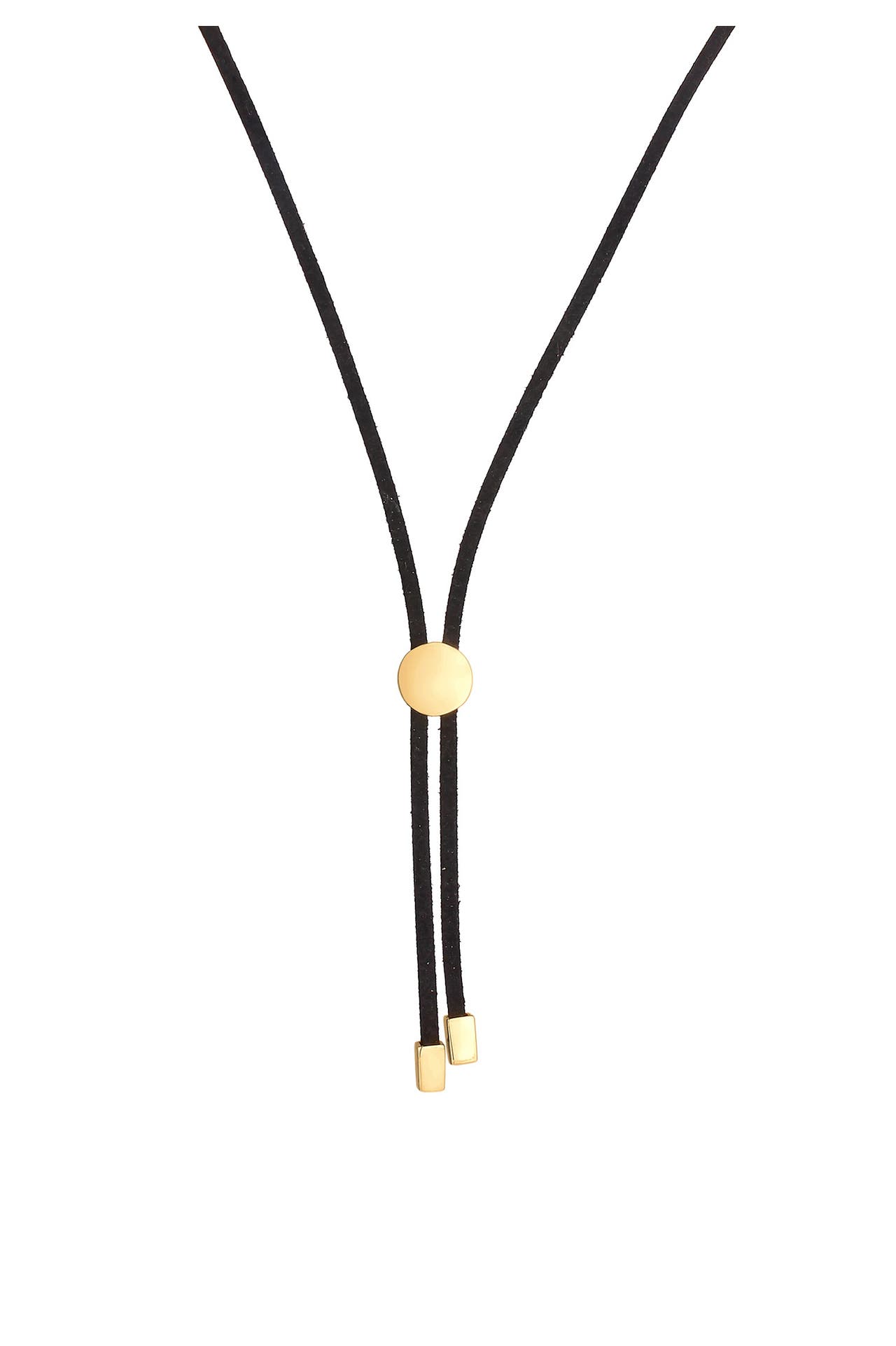 ELLI Kette Leder Textil Schwarz Disc Element 925 Silber Gold, Bild 1