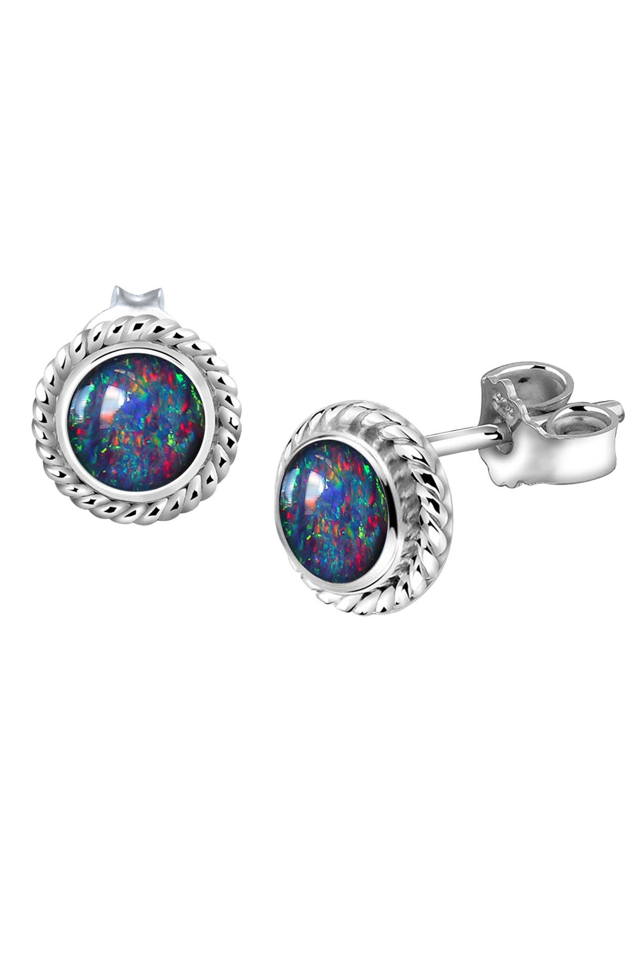 NENALINA Ohrringe Opal Geburtsstein Oktober Trend Edel 925 Silber Grau, Bild 1
