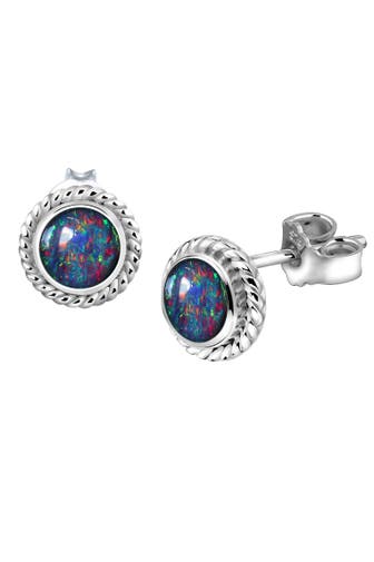 NENALINA Ohrringe Opal Geburtsstein Oktober Trend Edel 925 Silber Grau