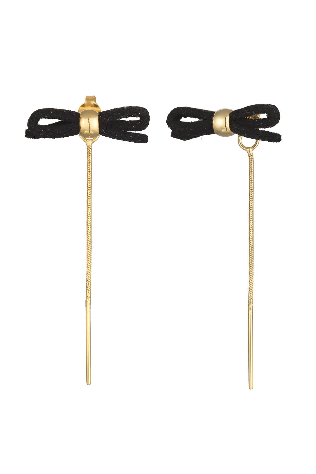 ELLI Ohrringe Ohrhänger Schleife Velour Leder Optik 925 Silber Gold, Bild 1