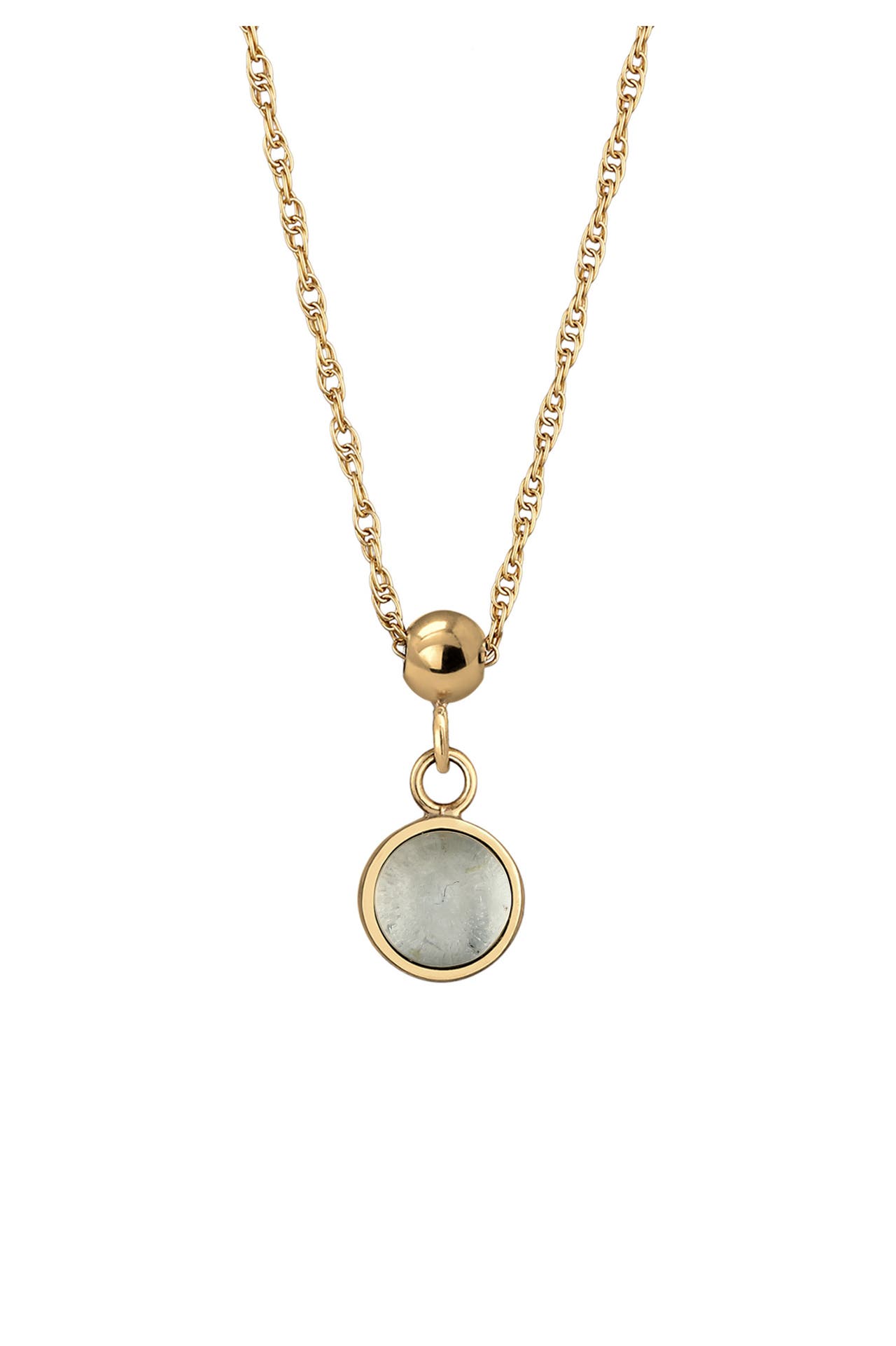 ELLI PREMIUM Kette Geburtsstein Edelstein Solitär 925 Sterling Silber vergoldet Hellblau, Bild 1