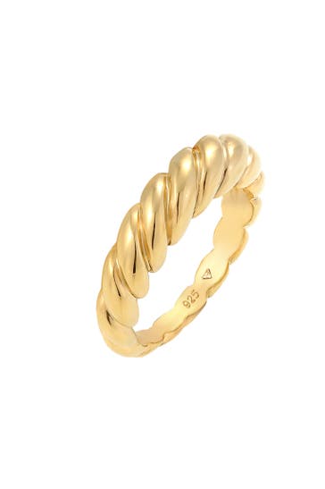 ELLI Ring Twisted Gedreht Bandring 925 Silber Gold