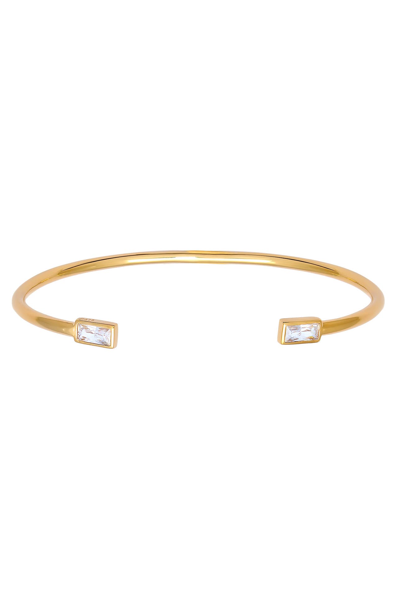 ELLI Armband Armreif Offen Zirkonia Rechteck 925 Silber Gold, Bild 1