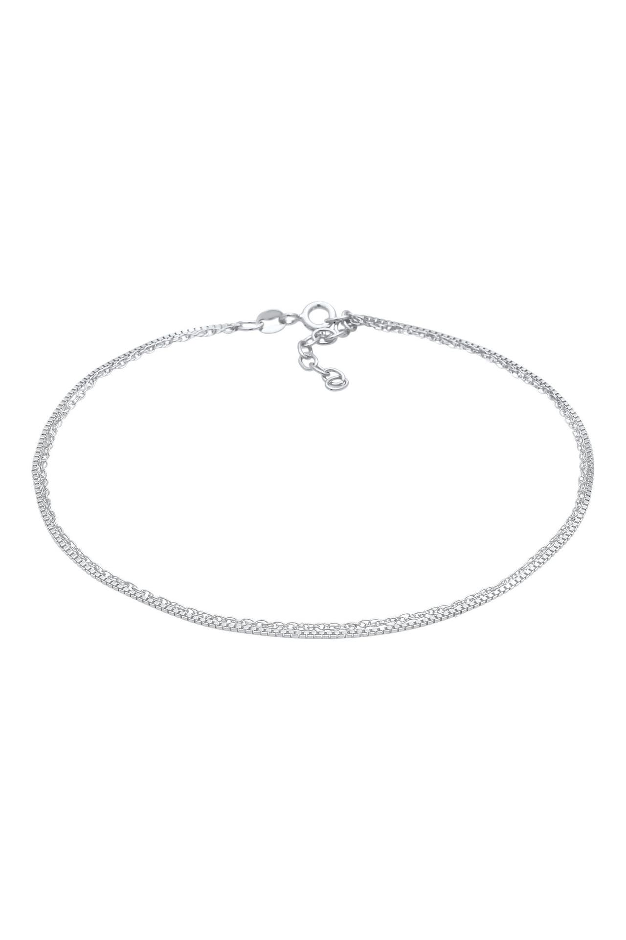 ELLI Fusskettchen Kordel Venezianer Layer Basic Zeitlos 925 Silber Silber, Bild 1
