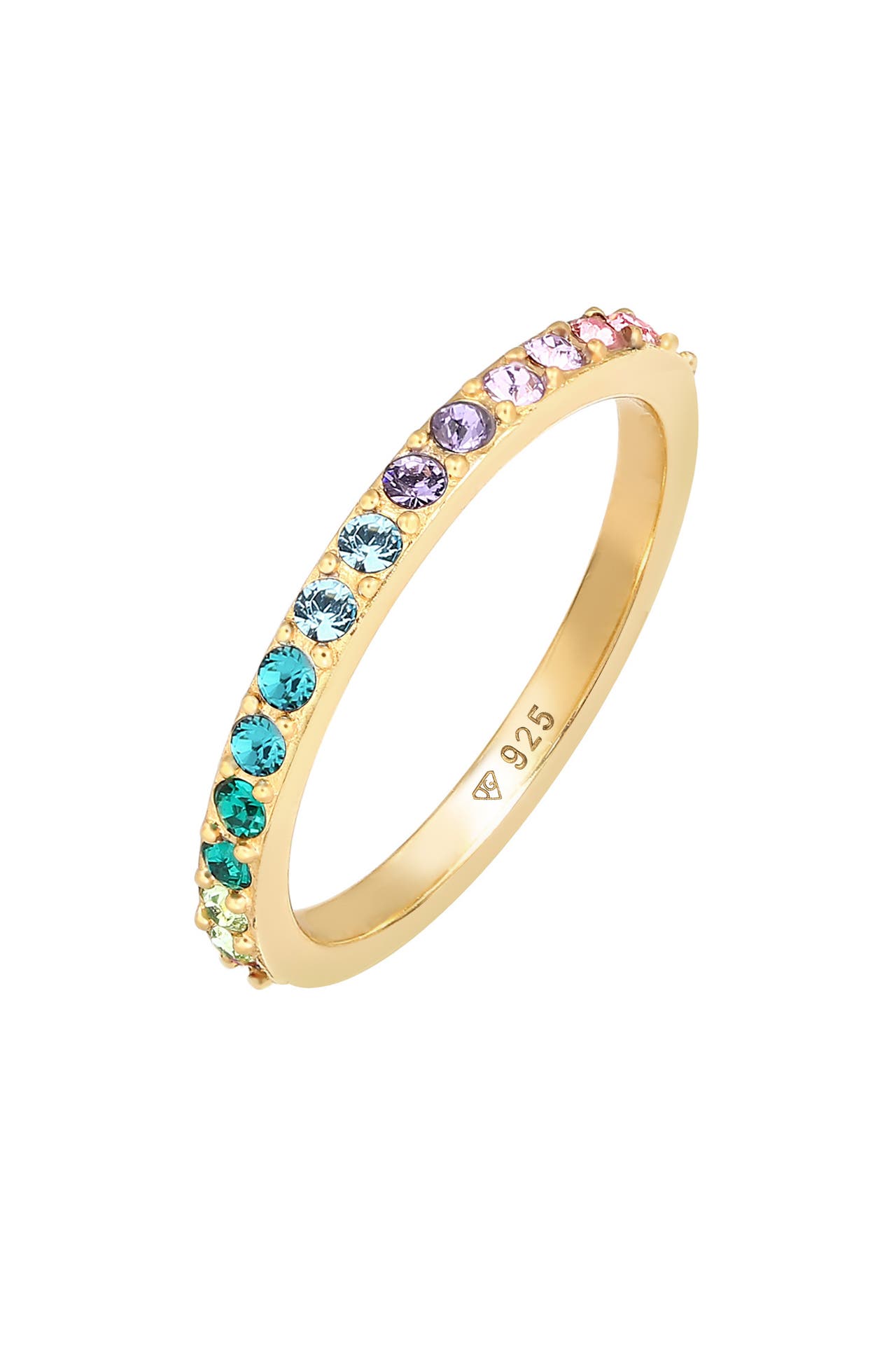 ELLI Ring Bandring Kristall Multi-Colour Pastell 925 Silber Gold, Bild 1