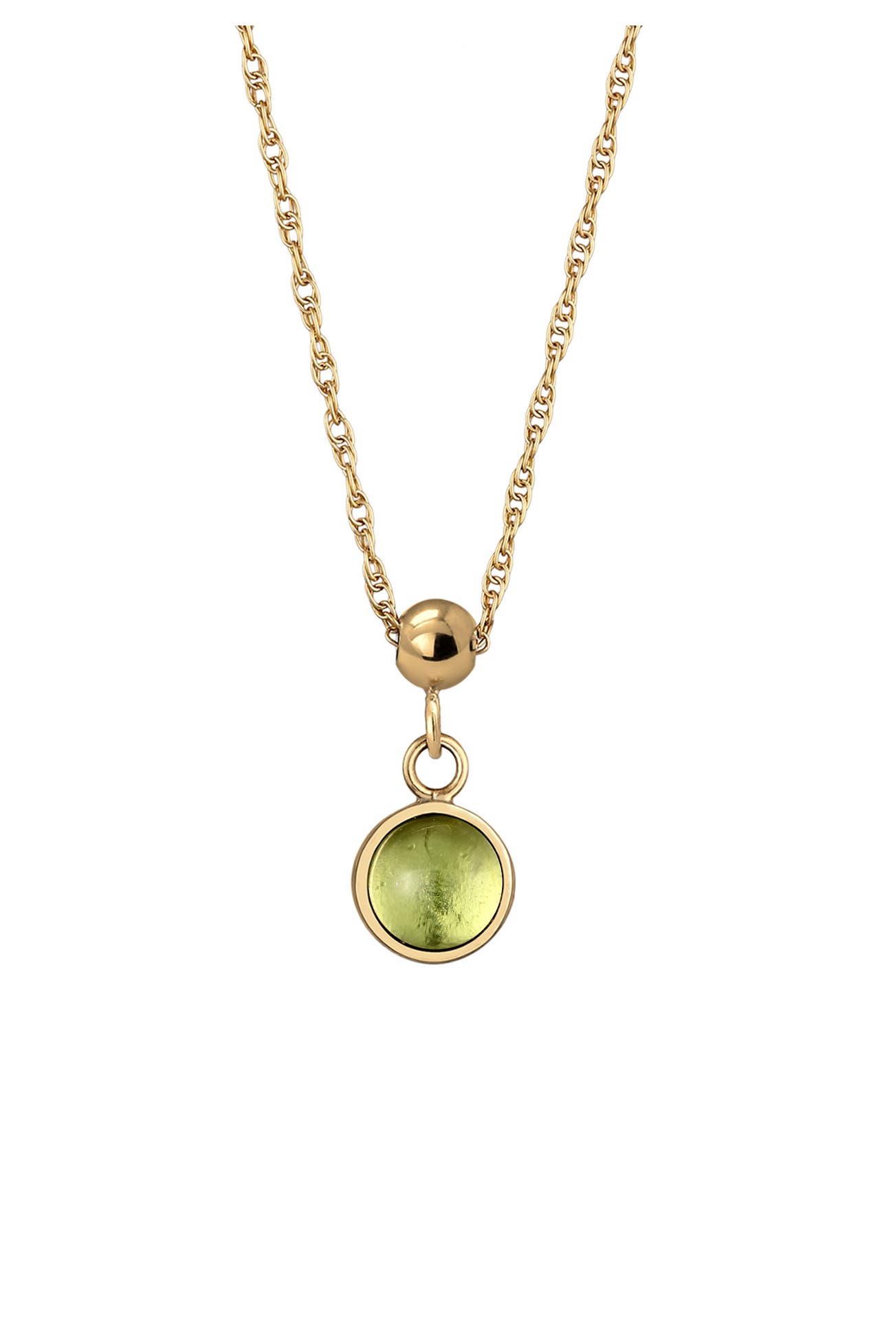 ELLI PREMIUM Kette Geburtsstein Edelstein Solitär 925 Sterling Silber vergoldet Hellgrün, Bild 1