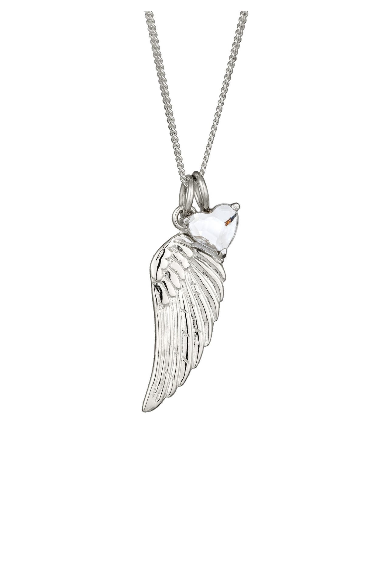 ELLI Kette Feder Herz Weiß 925 Sterling Silber, mit Kristallen von Swarovski® Silber, Bild 1
