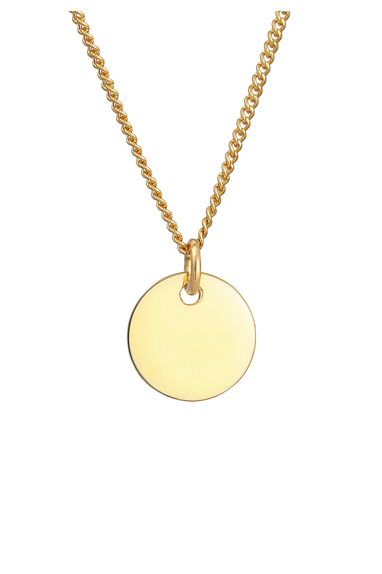 ELLI PREMIUM Halskette Kids Plättchen Coin 375 Gelbgold, Bild 1
