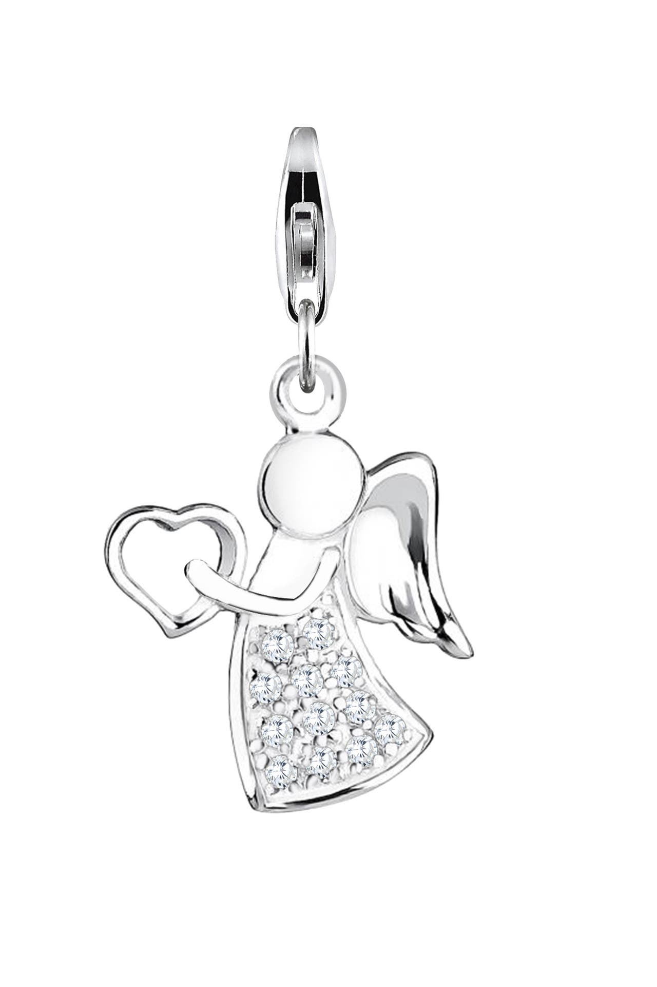 NENALINA Charm Anhänger Engel Glücksbringer Zirkonia 925 Silber, Bild 1