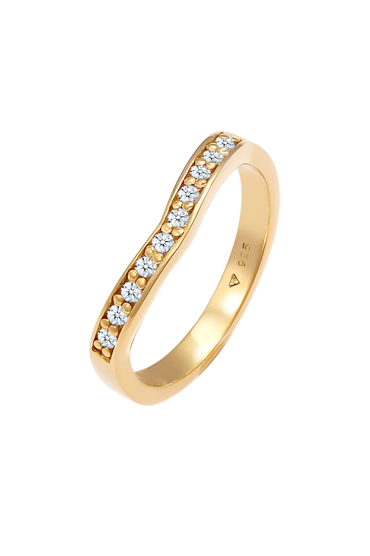 ELLI DIAMONDS Ring Diamanten (0.15 ct) V-Form Verlobung 925 Silber Gold, Bild 1