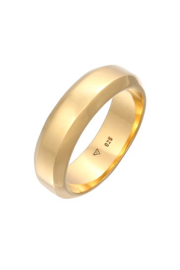 KUZZOI Ring Herren Bandring Basic 925 Silber gold