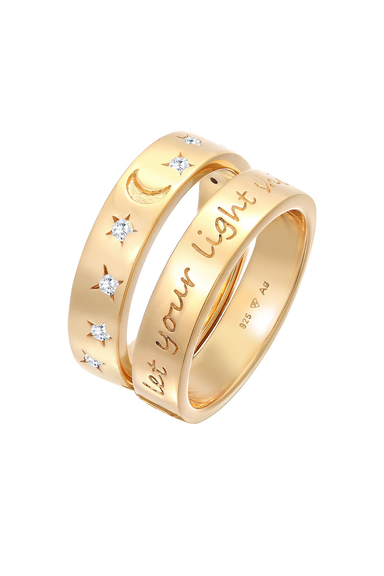 ELLI Ring Mond Stern - Let Your Light Shine 925 Silber Gold, Bild 1