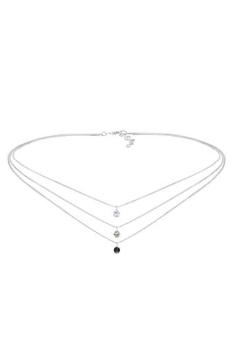 ELLI Kette Choker Layer mit Kristallen von Swarovski®925 Sterling Silber Silber