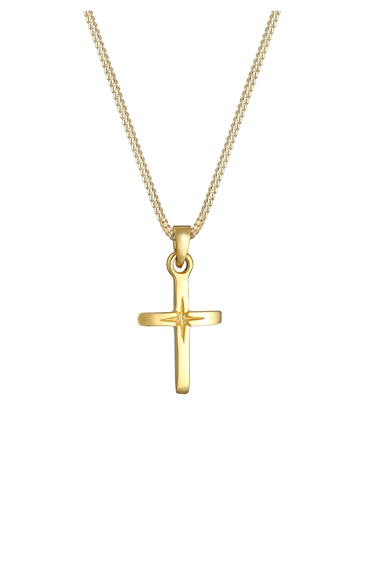 ELLI Kette Kreuz Anhänger Klassik Kommunion 925 Silber Gold, Bild 1