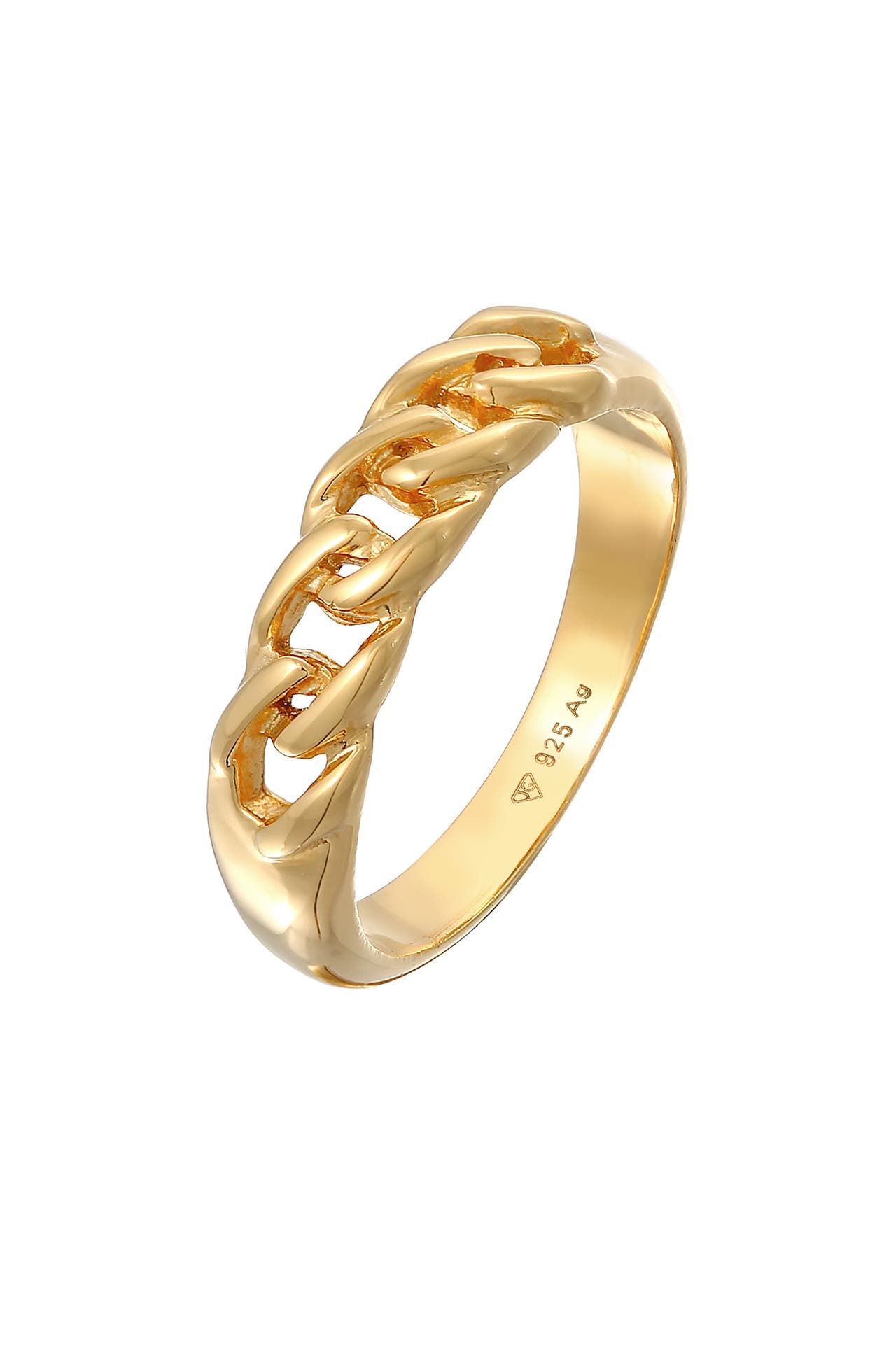 ELLI Ring Bandring Knoten Panzerketten Look 925 Silber Gold, Bild 1
