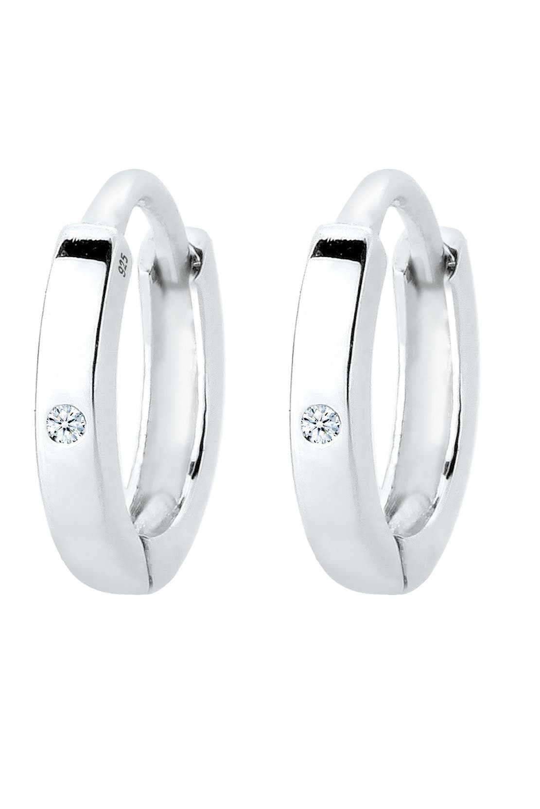 ELLI DIAMONDS Ohrringe Diamant Weiß Brillantschliff (0.01 ct ct) 925 Sterling Silber Weiß, Bild 1