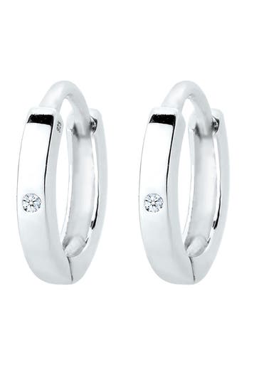 ELLI DIAMONDS Ohrringe Diamant Weiß Brillantschliff (0.01 ct ct) 925 Sterling Silber Weiß