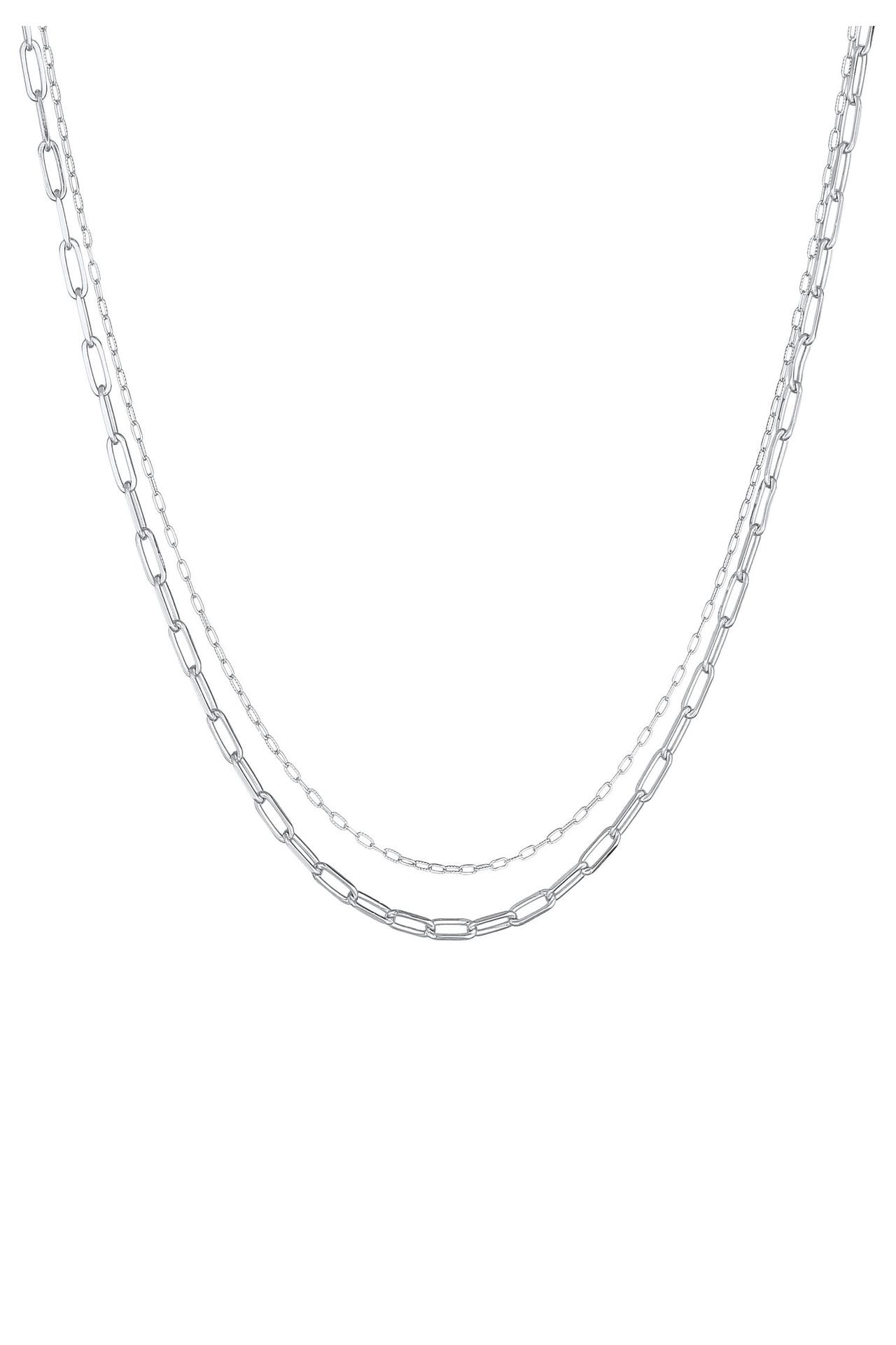 ELLI Kette Layer Glieder Oval Basic Chunky Chain 925 Silber Silber, Bild 1