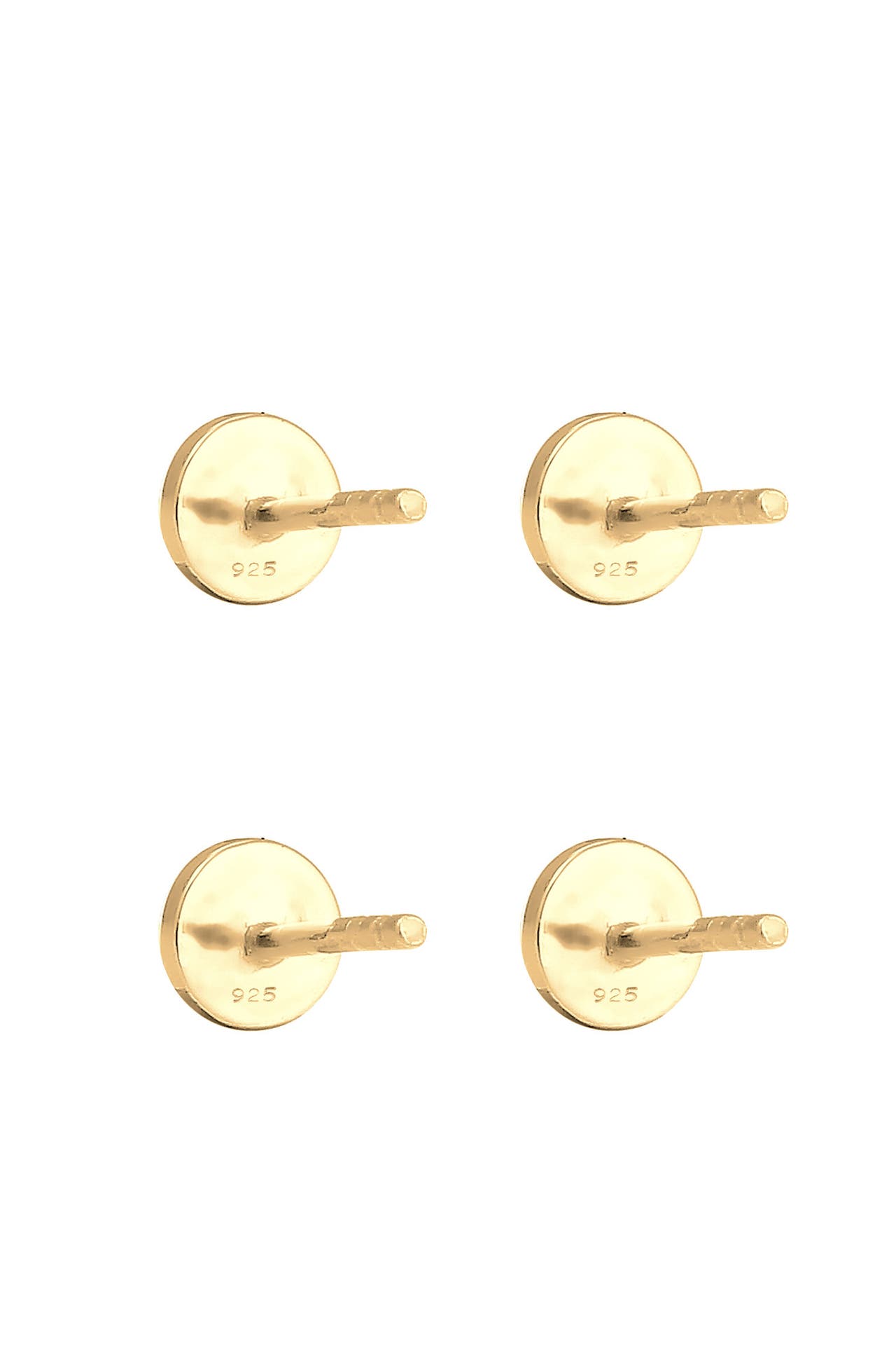 ELLI Ohrringe Set Geo Ohrstecker Gehämmert 925 Silber Gold, Bild 1