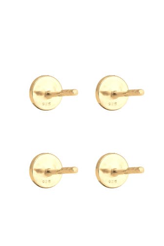 ELLI Ohrringe Set Geo Ohrstecker Gehämmert 925 Silber Gold