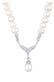 Kette Collier Süßwasserzuchtperle Zirkonia 925 Silber Weiß