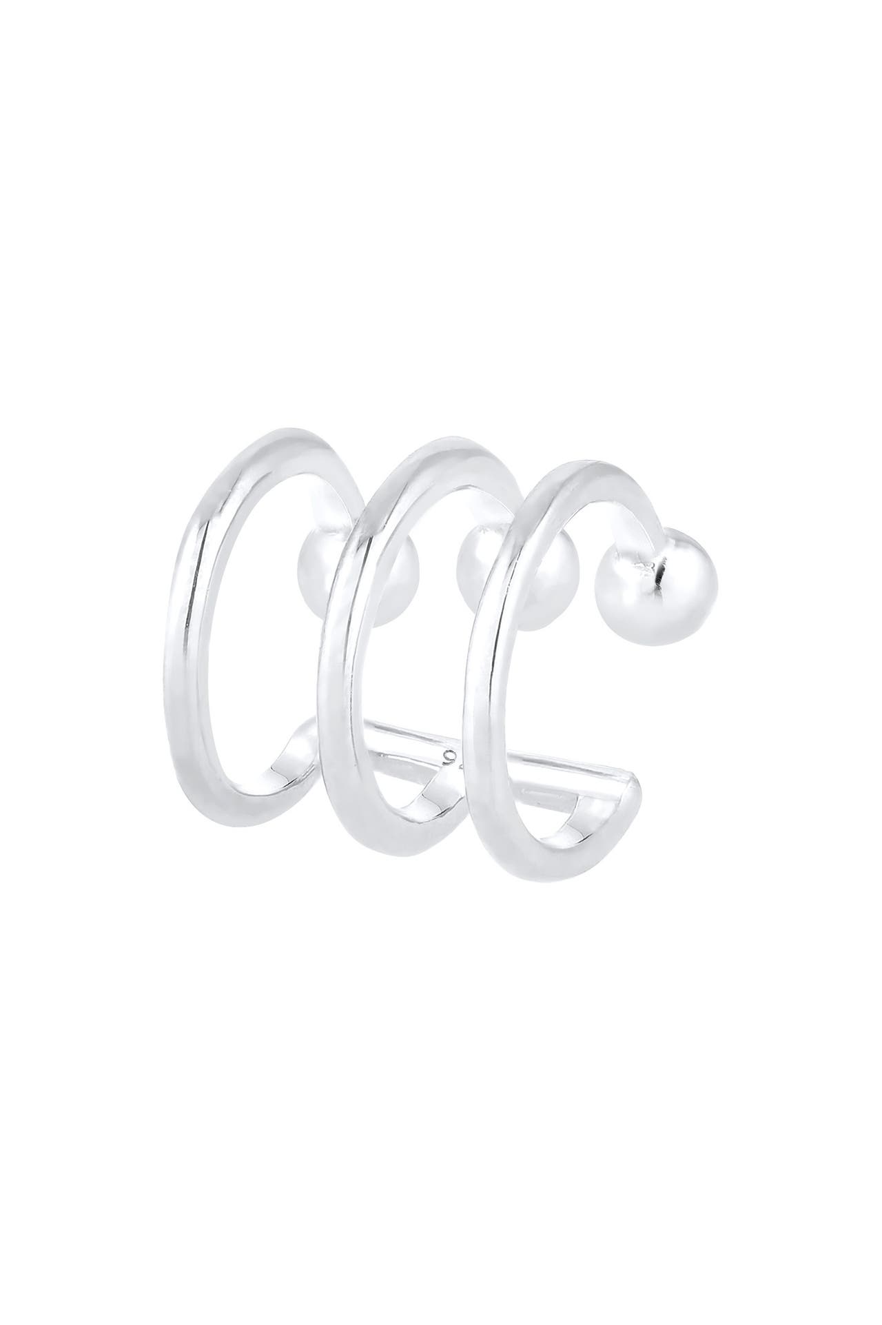 ELLI Ohrringe Ear Cuffs 3er Ohrklemme Kugel Trend 925er Silber Silber, Bild 1