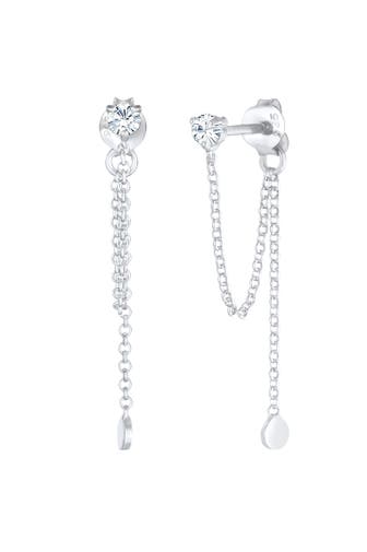 ELLI Ohrringe Rund Ketten Look 925 Sterling Silber, mit Kristallen von Swarovski® Silber