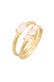 Ring Quarz Rosa Stapelringe 2er Set 925 Silber Gold