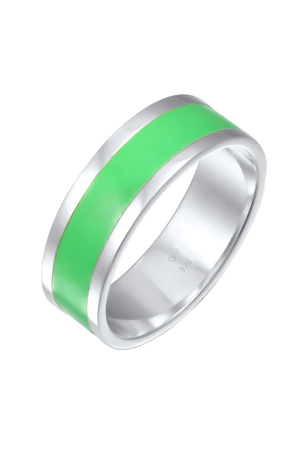 KUZZOI Ring Herren Bandring Emaille Casual 925 Silber Grün, Bild 1