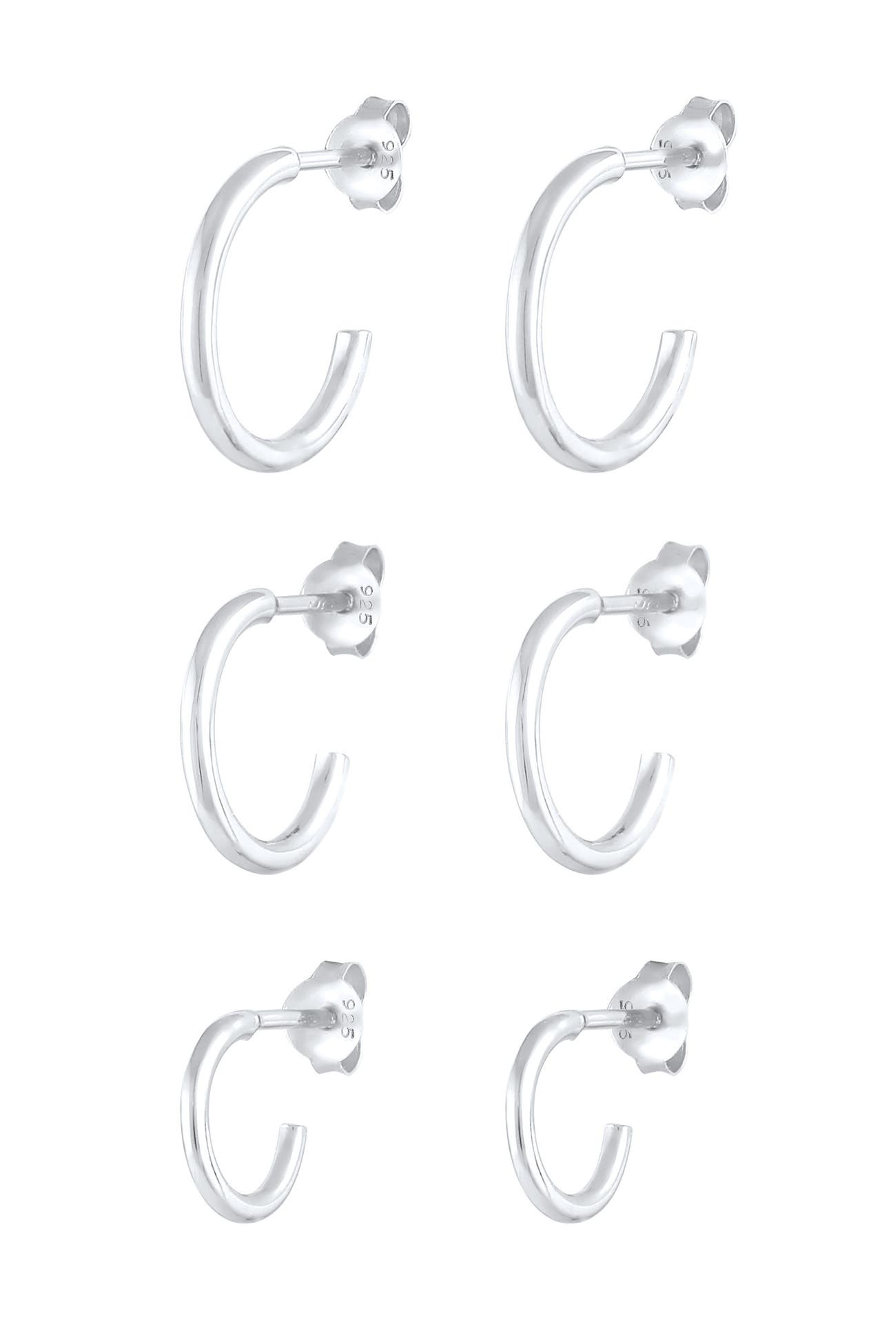 ELLI Ohrringe Creolen-Set Basic Hoop (6-tlg) 925 Silber Silber, Bild 1
