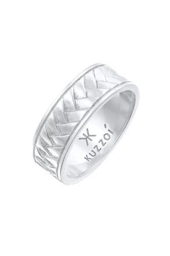 KUZZOI Ring Bandring Fischgräten Vintage 925 Silber