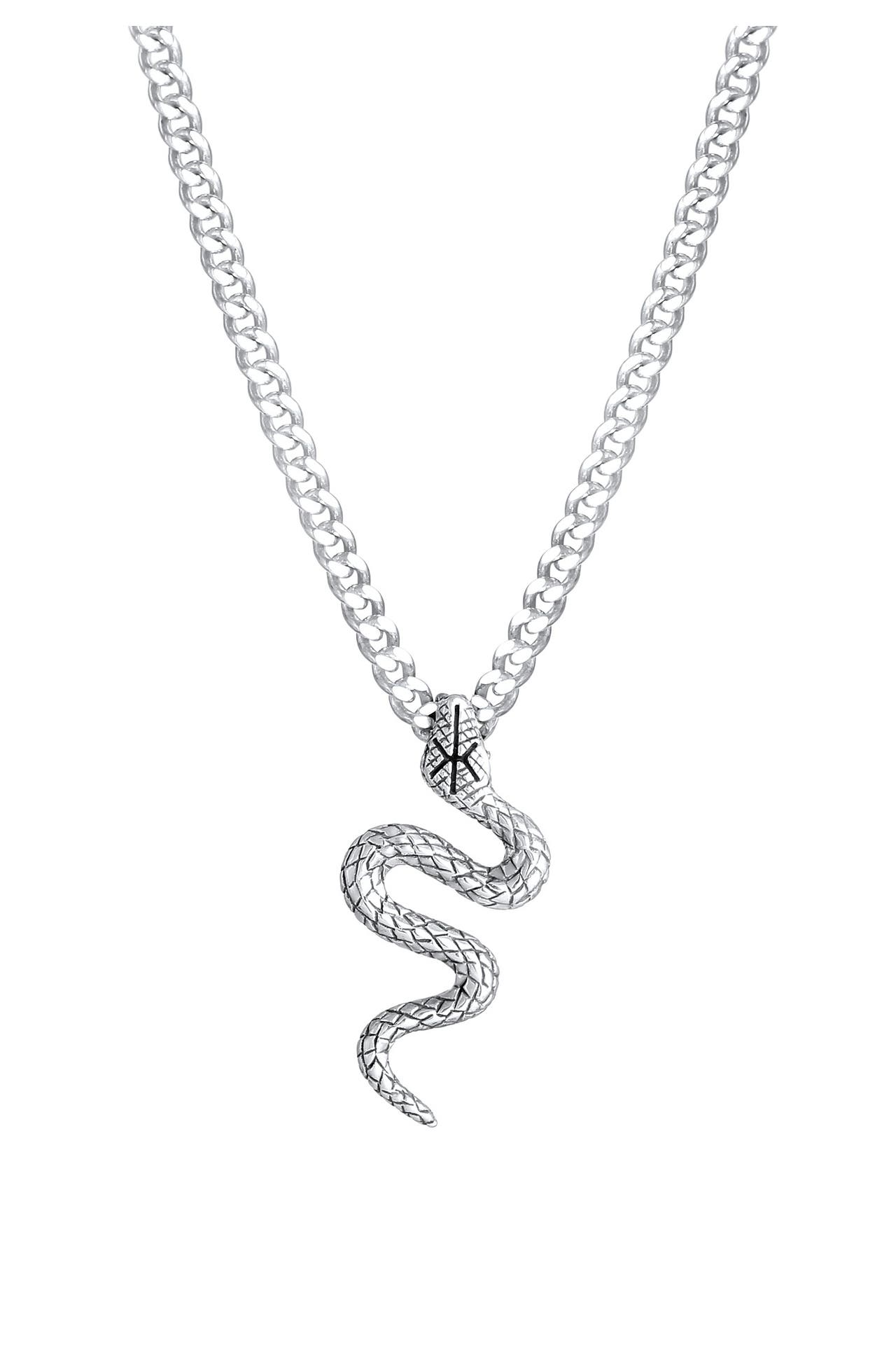 KUZZOI Kette Herren Panzerkette Schange Snake 925 Silber Silber, Bild 1