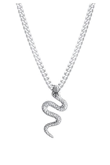 KUZZOI Kette Herren Panzerkette Schange Snake 925 Silber Silber