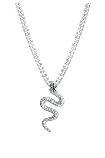 KUZZOI Kette Herren Panzerkette Schange Snake 925 Silber Silber