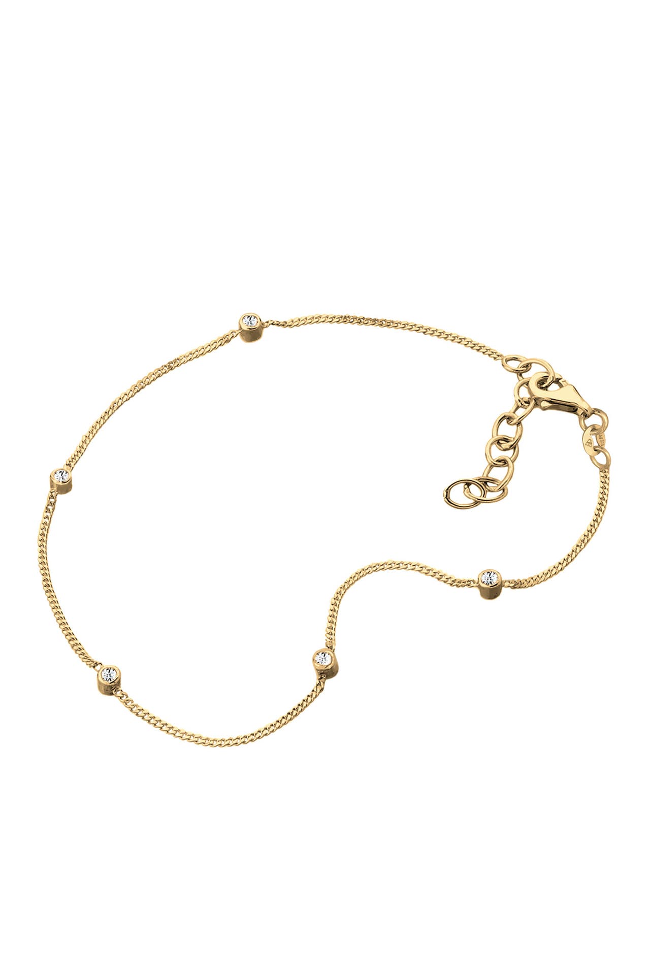 ELLI Fusskettchen Fußkettchen 925 Silber, mit Kristallen von Swarovski® Gold, Bild 1