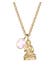 Kette Buddha Solitär Quarz Rose 925 Sterling Silber vergoldet Rosa