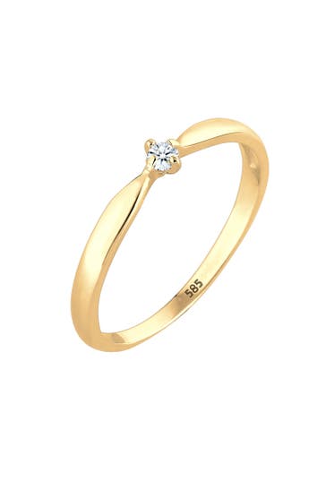 ELLI DIAMONDS Ring Verlobungsring Diamant Brillantschliff (0.03 ct) 585 Gelbgold Gold