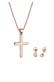 Schmuckset Kette Kreuz und Stecker 925 Silber, mit Kristallen von Swarovski® Rosegold