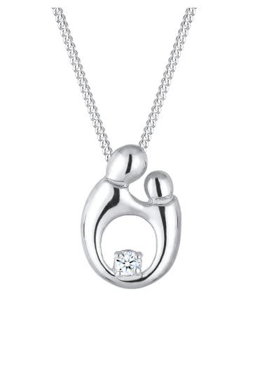 ELLI DIAMONDS Kette Mutter Kind Diamant (0.03 ct.) 925 Silber vergoldet Silber