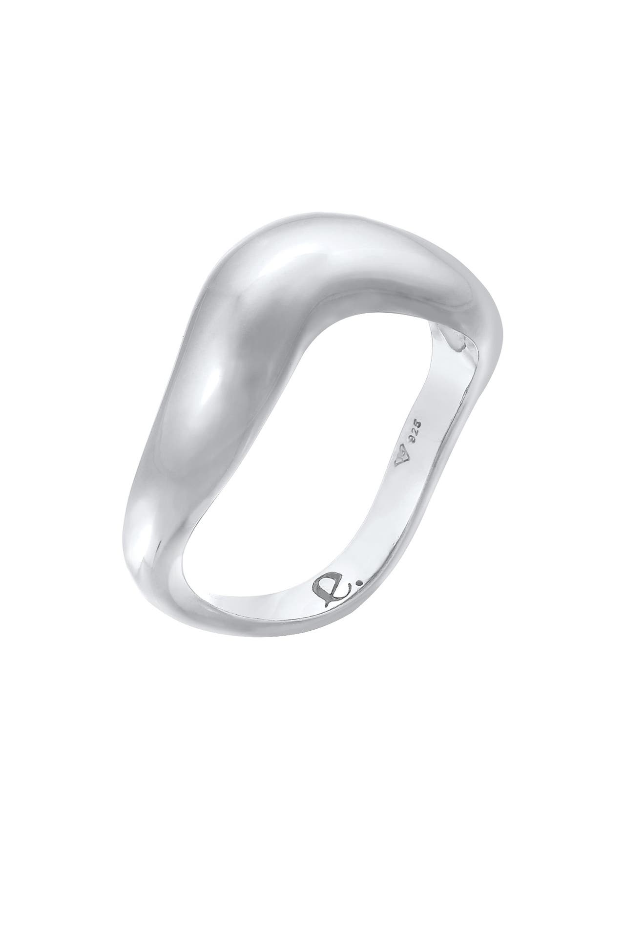 ELLI PREMIUM Ring Organic Wellen Trend 925 Silber Silber, Bild 1