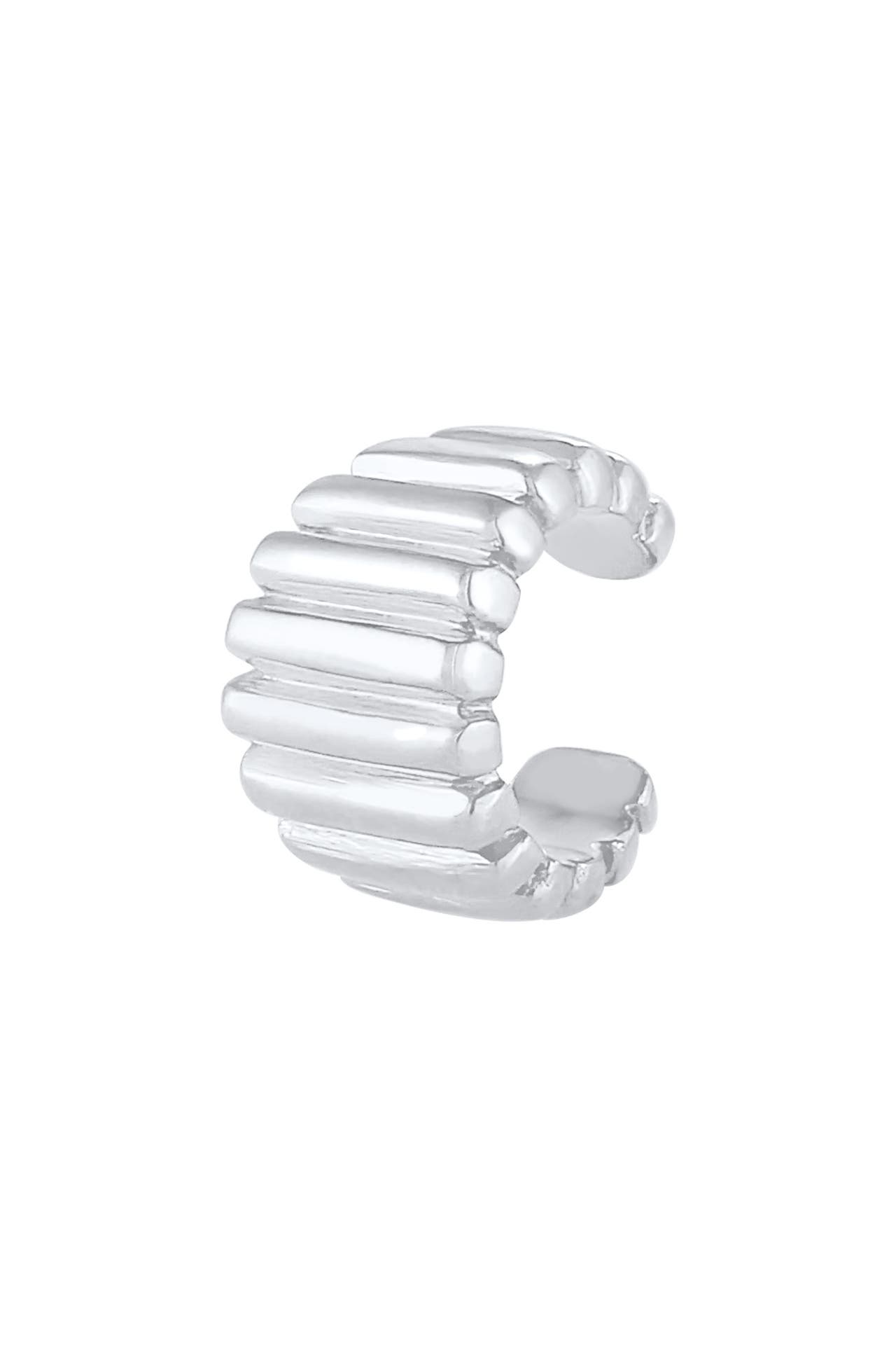ELLI Ohrringe Earcuff Ohrklemme Single Relief Gerillt 925 Silber Silber, Bild 1