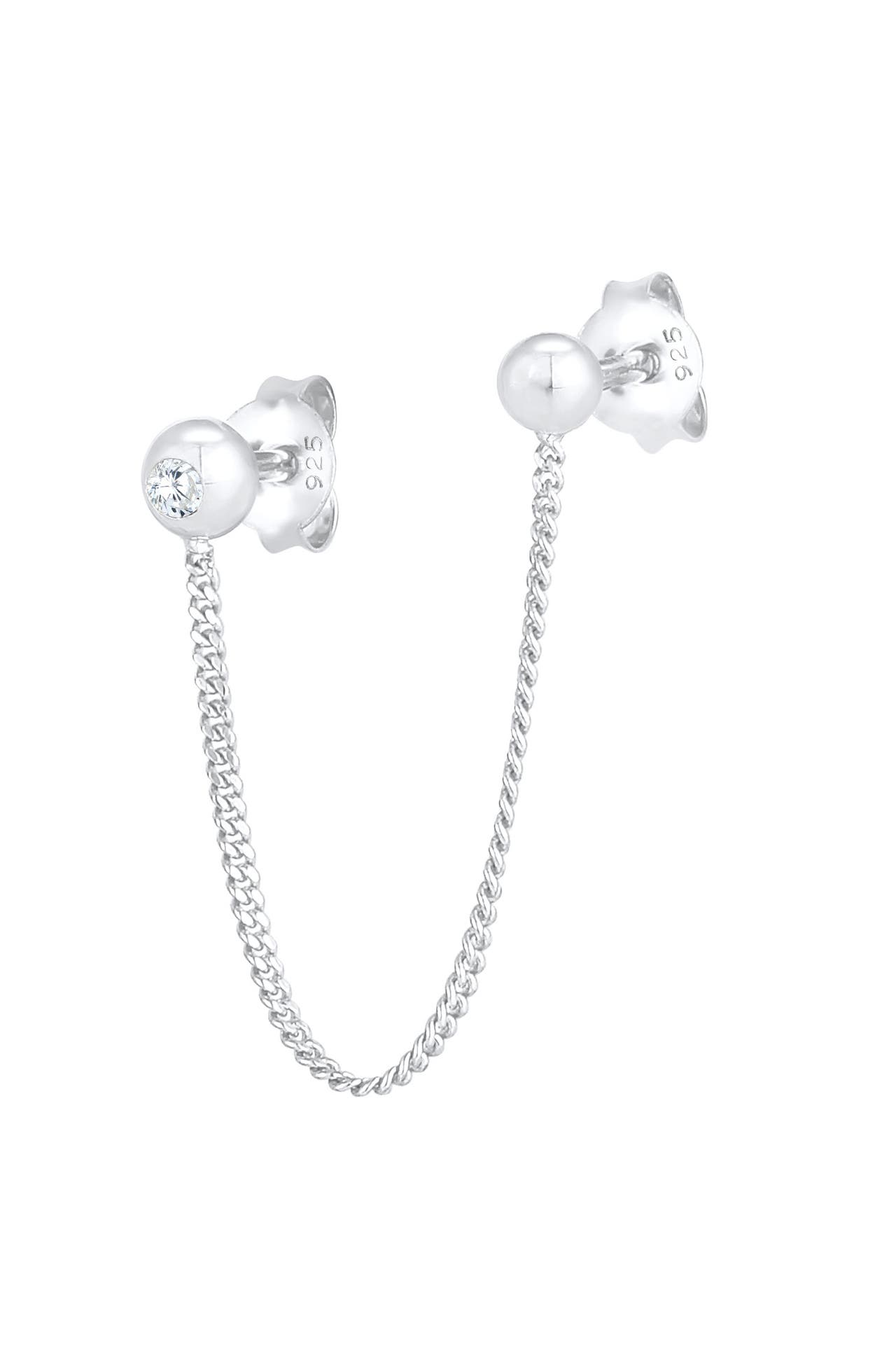 ELLI Ohrringe Doppel Ohrstecker Kugel Kristalle 925 Silber Silber, Bild 1