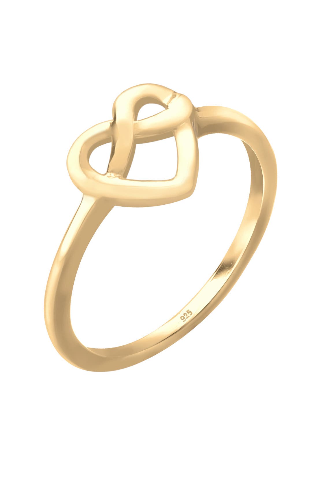 ELLI Ring Brezel Herz 925 Sterling Silber vergoldet Gold, Bild 1