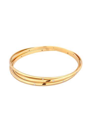 ELLI PREMIUM Armband Armreif Zirkonia Weiß 925 Sterling Silber Gold