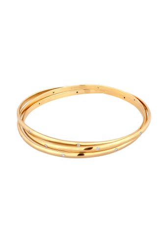 ELLI PREMIUM Armband Armreif Zirkonia Weiß 925 Sterling Silber Gold