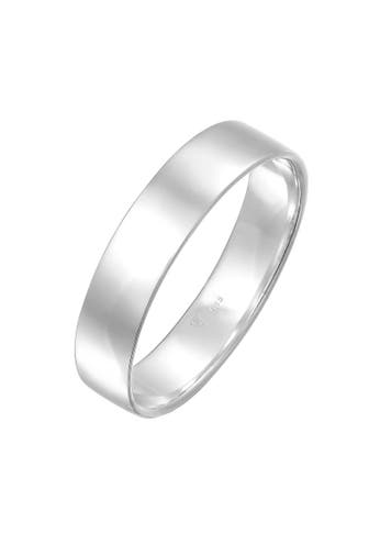 ELLI PREMIUM Ring Bandring Trauring Basic 585 Weißgold Weiß