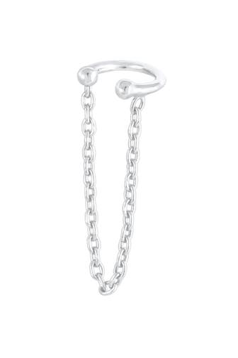 ELLI Ohrringe Earcuff Klemme Kettchen 925 Silber Silber