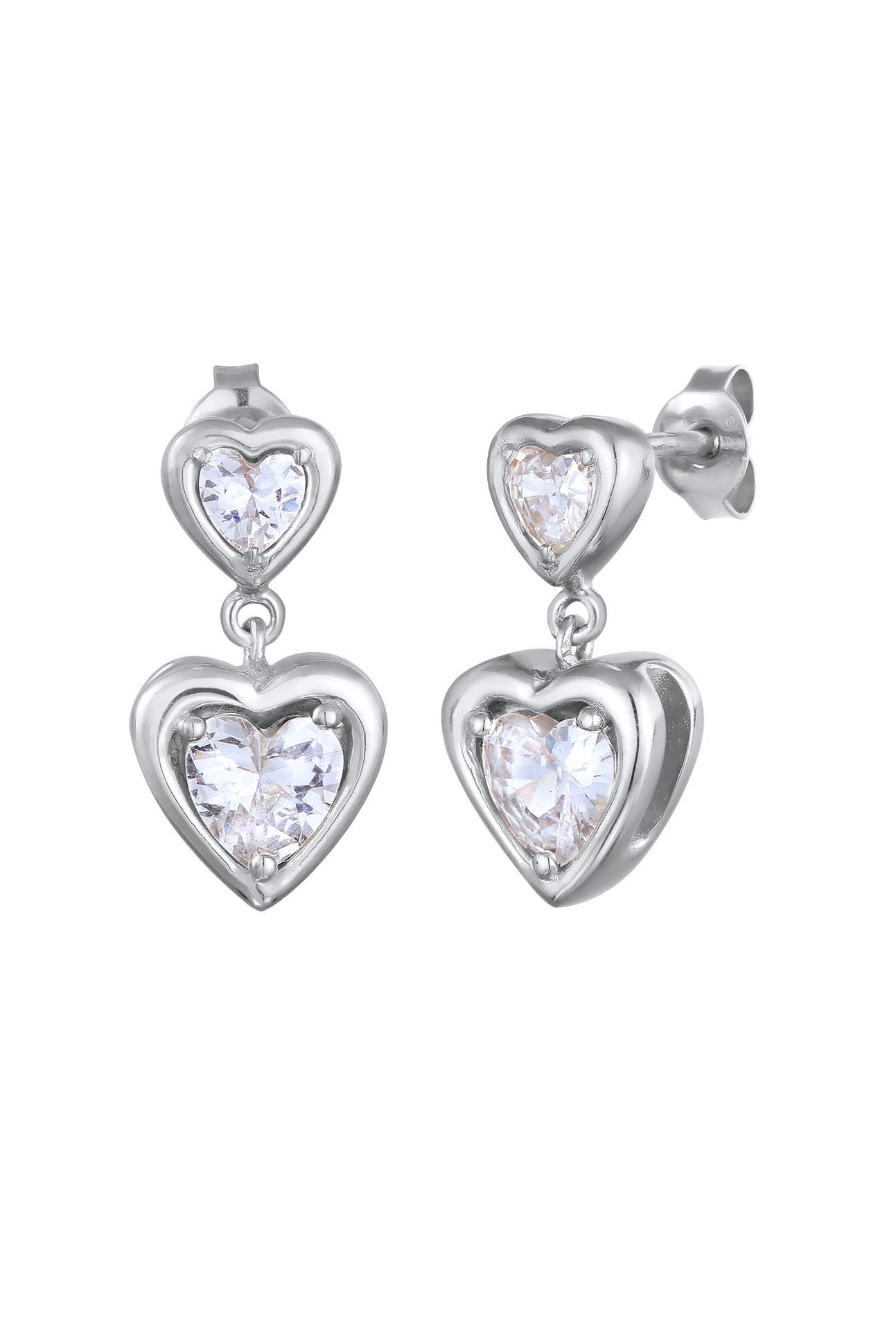 ELLI Ohrringe Herz Zirkonia Weiß 925 Sterling Silber Silber, Bild 1